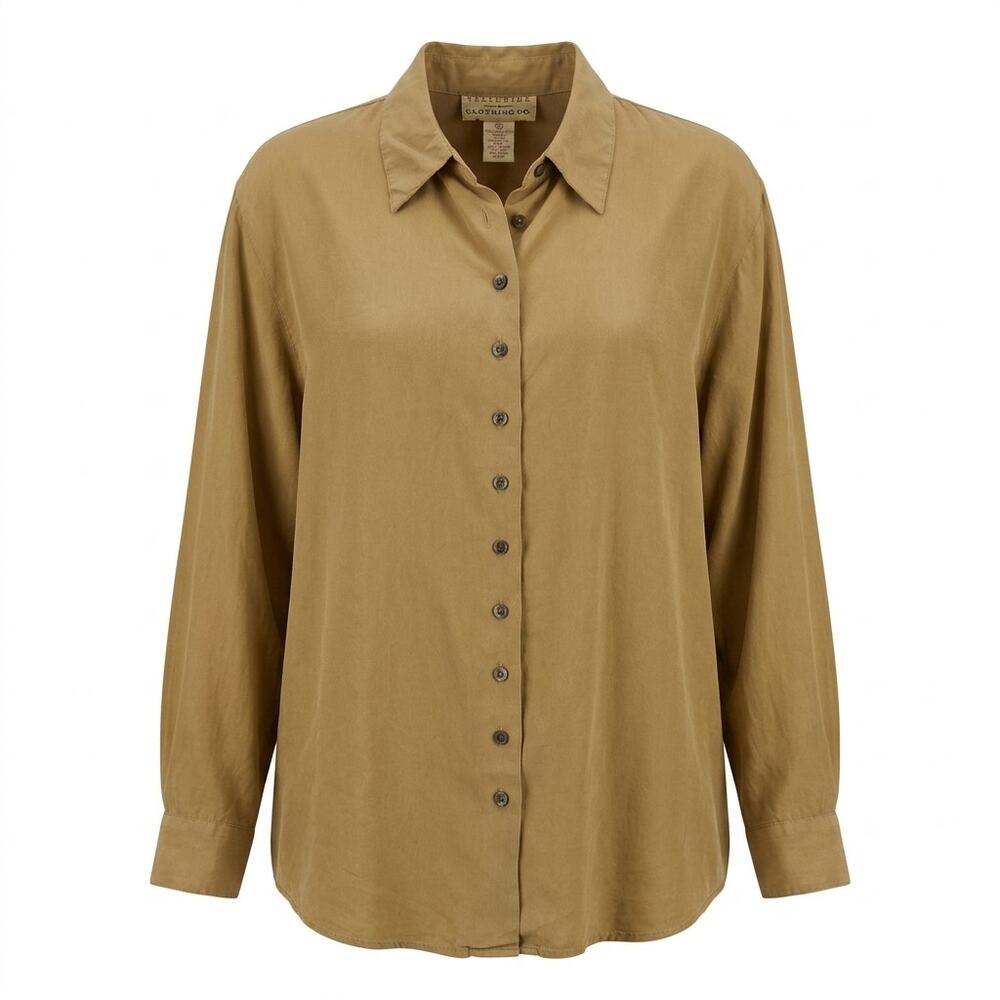 Vintage Telluride Clothing Co Soie 100% Silk Button-Up Shirt Women Size M